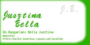 jusztina bella business card